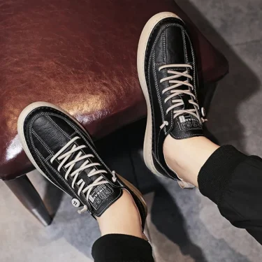 Brand Men's Casual New Leather Shoes for Men Non-slip Sports Shoes Fashion Comfortable Sneakers Male Flat Slip-on Casual Shoes 6