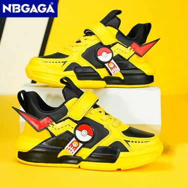 Four Season Sports Kids Cartoon Sneakers Outdoor Boys Classic Running Shoes Pu Leather Children's Walking Footwear Leisure 1