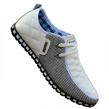 Men Leather Shoes Autumn Men's Casual Shoes Breathable Light Weight White Sneakers Driving Shoes Pointed Toe Business Men Shoes 5