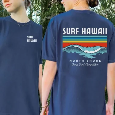 Hawaiian Traditions North Shore Hawaii Surfing Men Women White High Qulaty Cotton T-shirt Comfortable Beach-style Surf Tee Tops 4