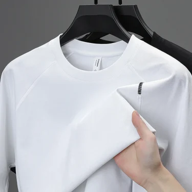 100% Cotton. Solid Color O-neck Men's Base Shirt, Breathable, Moisture-wicking Casual Short-sleeve T-shirt.S-3XL 1