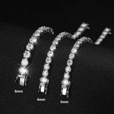 Serenity 3mm 4mm 5mm 6.5 D Color VVS1 Moissanite Tennis Bracelet For Women Man Anniversary Gift S925 Silver Bracelet Hand Chain 4