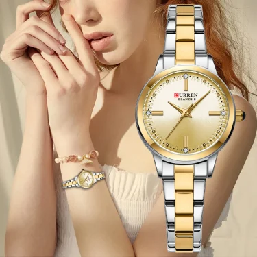 CURREN Original Quartz Watch for Women Fashion Elegant Ladies Watches Stainless Steel Waterproof Women's Wristwatch 2