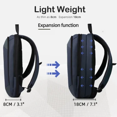 HcanKcan Business Backpack Men Expandable Travel Backpack Slim Casual 15.6 Inch Laptop Bag Waterproof Daily Work School Backpack 5
