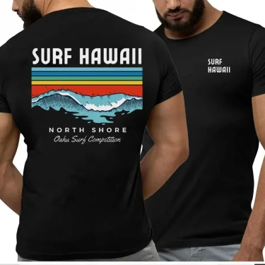 Hawaiian Traditions North Shore Hawaii Surfing Men Women White High Qulaty Cotton T-shirt Comfortable Beach-style Surf Tee Tops 5