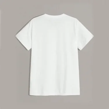 2025 New men's fashion 100% cotton T-shirt Short-sleeved casual men's T-shirt crewneck loose pure white black men's top T-shirt 3