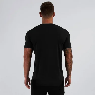 Summer New Arrivals V neck Short Sleeve Men T shirt Slim Fit Fashion t-shirt Men Skinny Casual Gym Clothing Fitness tshirt 3