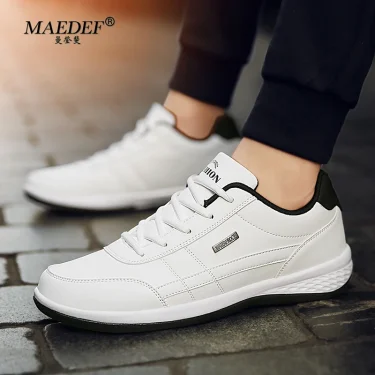MAEDEF Shoes for Men Leather Sneaker Waterproof Casual Comfortable Men's Sneaker Lace Up Footwear Vulcanized Man Shoe Masculino 6