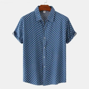 Fashion Solid Colored Dots Hawaiian Shirt Men Casual Short Sleeves Summer 3d Printed Button Blouse Tops Street Button Shirts 1