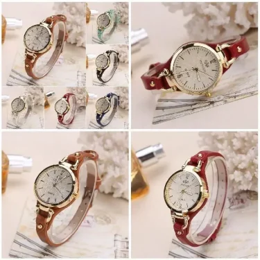 Simple Women Watch Luxury Design Leather Watch Ladies Quartz Wristwatch Solid Color Fashion Women Gift Watch Relojes Para Mujer 6