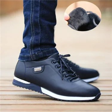 Brand Men's Casual Shoes PU Leather Business Men Shoes Warm Man Board Shoes for Men Outdoor Casual Sneakers Sapatos Masculinos 4