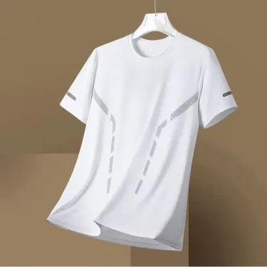 New Quick Drying Sports Men's T-shirt Summer Casual Printed Short Sleeved Tops Leisure Fashion Breathable Crew Neck Men Clothing 3