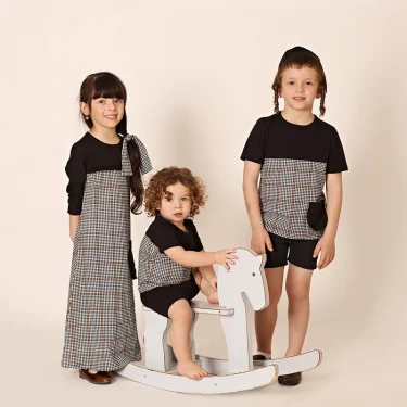 AA-girls long sleeve maxi dress round neck big girl clothes children clothing girl cotton dress ruffle and large baggy pocket 1