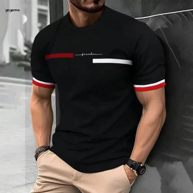 Fashion Design Men's T-Shirt Simple Printed Short Sleeve T-Shirt Oversized Sports Round Neck Tops Summer Men's Casual Clothing 1