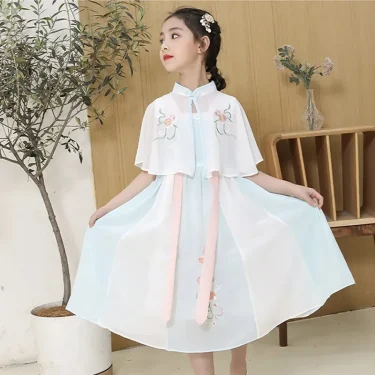 Tang Girls Casual Dresses Chinese Kids Clothes Perform Cheongsams Fashion Girl Hanfu Dress Summer Modern Qipao Baby Vestido 6