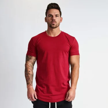 Muscleguys New Plain Clothing fitness t shirt men O-neck t-shirt cotton bodybuilding tee shirts slim fit tops gyms tshirt Homme 5