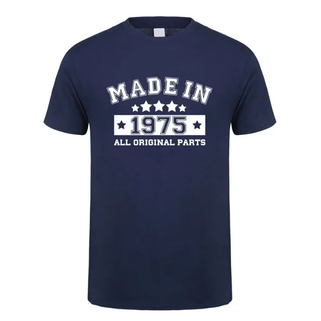 Made In 1975 Men T Shirt Summer Cotton Short Sleeve Birthday Gift Tshirt Tops Funny Man T-shirts JL-126 4