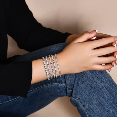 Serenity 3mm 4mm 5mm 6.5 D Color VVS1 Moissanite Tennis Bracelet For Women Man Anniversary Gift S925 Silver Bracelet Hand Chain 5