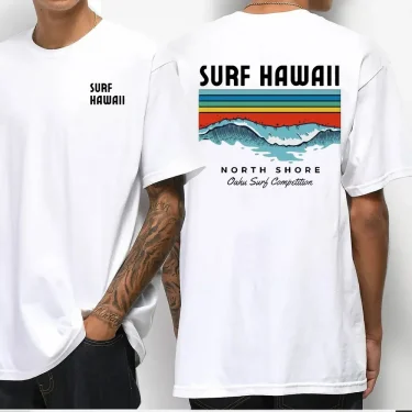 Hawaiian Traditions North Shore Hawaii Surfing Men Women White High Qulaty Cotton T-shirt Comfortable Beach-style Surf Tee Tops 6