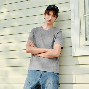 Semir Short Sleeve T-Shirt Men Pure Cotton Bottoming Shirt 2025 New Spring Solid Color Inner Layer Top Versatile White T-Shirt 4