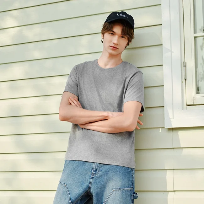 Semir Short Sleeve T-Shirt Men Pure Cotton Bottoming Shirt 2025 New Spring Solid Color Inner Layer Top Versatile White T-Shirt 4