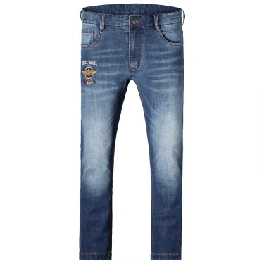 2025 Classic Mid Rise Jeans Thin Stretch Cotton Trousers Bruce&Shark Fashionable Embroidered Jeans Man Straight leg Big Size 42 5