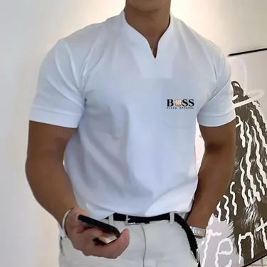 2025 Fashion Men's T-shirt Solid Color Cotton Short-Sleeved Summer Casual Sportswear high-Quality Beach Top S-5XL 1