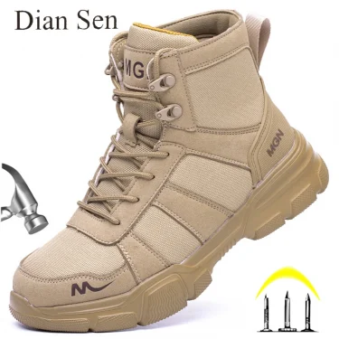 Work Boots Indestructible Safety Shoes Men Steel Toe Shoes Puncture-Proof Sneakers Male Footwear Shoes Women Non Slip Work Shoes 1