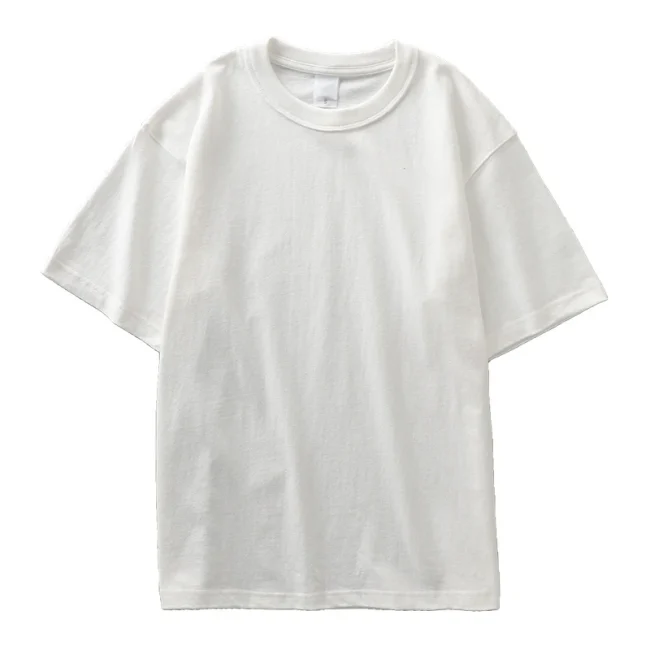 Dukeen 11.2oz Heavyweight 100% Cotton T-Shirt Men's Casual Solid Color Short-Sleeved White CrewNeck Thick Tops Unisex. 6