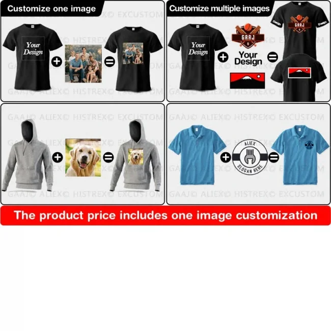 men's high-end gift custom 100% pure cotton custom T-shirt with professional printing of your own logo text photo on the front 4