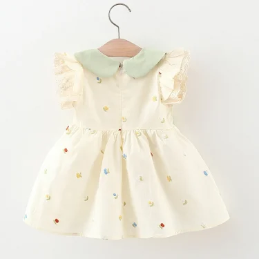 Summer Baby Girl Dress Elegant Princess Dress Lace Ruffle Sleeve Children Girl Dress Sweet Cute Doll Collar Kid Clothes A1229 2