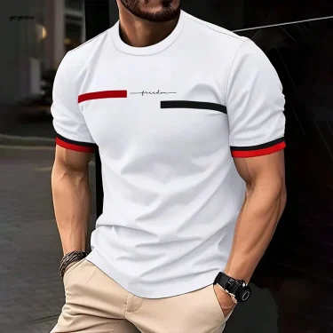 Fashion Design Men's T-Shirt Simple Printed Short Sleeve T-Shirt Oversized Sports Round Neck Tops Summer Men's Casual Clothing 2