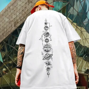 New Summer Men's T-Shirt 3d Compass Printed Short Sleeve Tees Simple Fashion Male Clothing Loose Oversized T-Shirt For Men 5