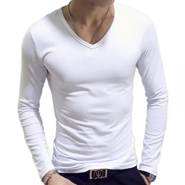 Spring Autumn Period Long Sleeve Cultivate One's Morality Men's T-shirt O-neck Solid Polyester T Shirt Men Red Blue Black 2