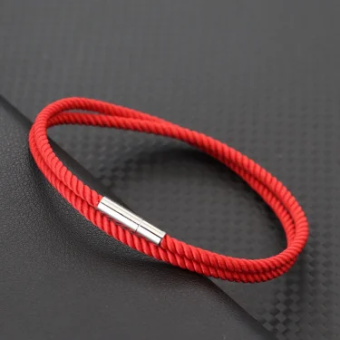 Simple Style 3mm Thin Rope Bracelet For Men Double Layer Braided Wish Braslet Good Luck Red Thread Braclet Outdoor Cycling Joias 5