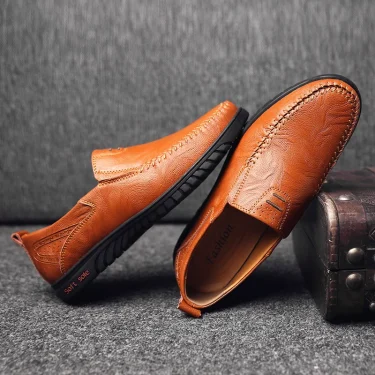 Genuine Leather Men Shoes Luxury Brand 2025 Casual Slip on Formal Loafers Men Moccasins Italian Black Male Driving Shoes Men 3