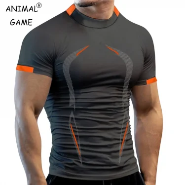 New Summer Gym Breathable T Shirt Men Quick Drying Jogging TShirt Men Training Tees Fitness Tops Running T-shirt 1
