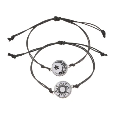 Romantic Luminous Sun Moon Couple Bracelets for Women Men Handmade Braided Rope Matching Bracelet Valentine's Day Jewelry Gifts 6