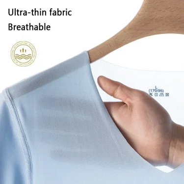 Summer Thin Ladies Ice Silk Seamless Short Sleeve V-neck T-shirt Basic Cotton Tee Men Inside Slim Half Sleeve Tees M-5XL 3