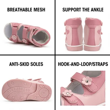 Princepard Orthopedic Shoes for Boys and Girls, High Top Toddlers and Kids Corrective Sandals for Flat feet and Tiptoe Walking 5