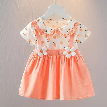Summer Baby Girl Dress Doll Collar Princess Costume Wedding Birthday Party Outfit Toddler Girl Clothing Children Lovely A1087 3