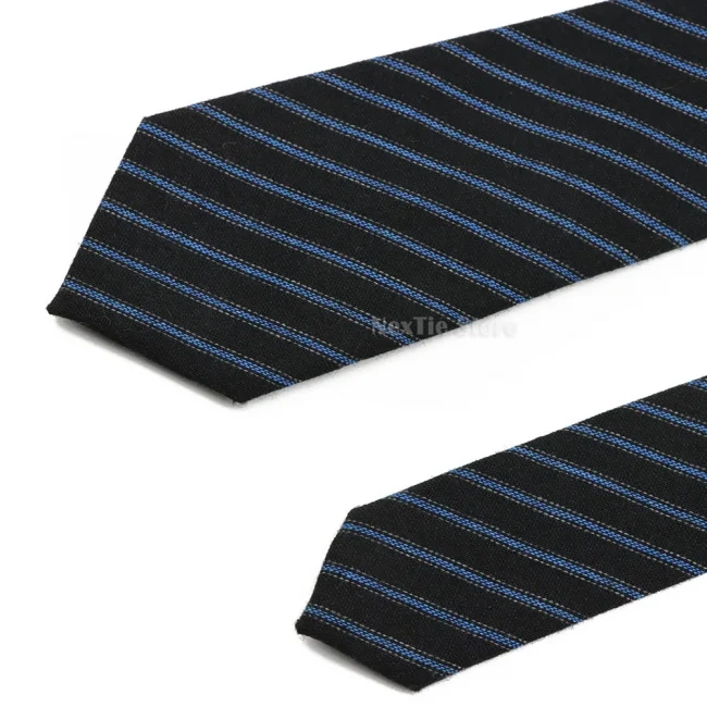 Classic 6cm Solid Striped Cotton Skinny Necktie Khaki Grey Narrow Tie Business Suit Tuxedo Shirt Men Accessory Gift 3