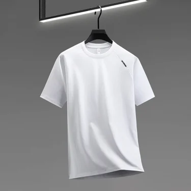 100% Cotton. Solid Color O-neck Men's Base Shirt, Breathable, Moisture-wicking Casual Short-sleeve T-shirt.S-3XL 4