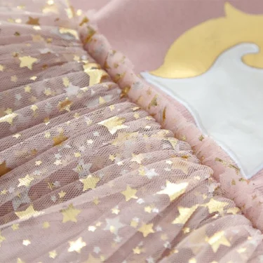 Baby Girl Cute Unicorn Dresses Summer Knitted Girls Dress Christmas Party Star Mesh Princess Dress Children Clothing 5