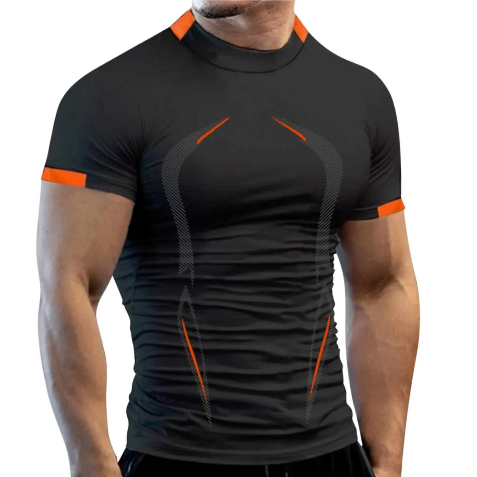 New Summer Gym Breathable T Shirt Men Quick Drying Jogging TShirt Men Training Tees Fitness Tops Running T-shirt 2