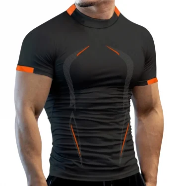 New Summer Gym Breathable T Shirt Men Quick Drying Jogging TShirt Men Training Tees Fitness Tops Running T-shirt 2