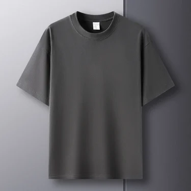 100% pure cotton summer high-end brand men's short sleeve round neck fashionable style half sleeved top breathable T-shirt 5