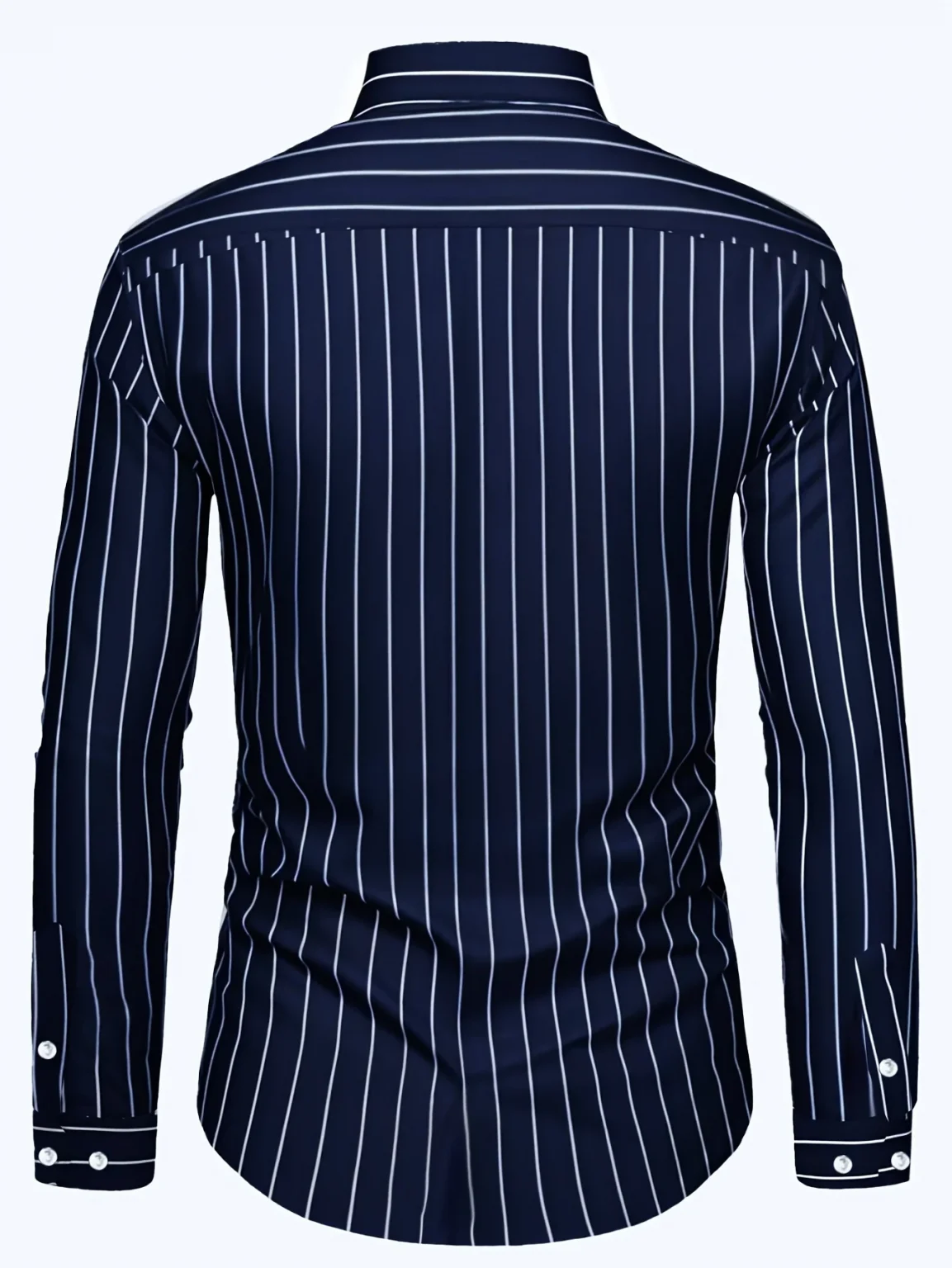 FGKKS New Men's Casual Shirt Fashion StrIped Long Sleeve Male Business Dress Shirt 3