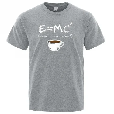Energy=Milk+Coffee Printing Men Tshirt Casual Breathable Tshirts Funny Cotton Loose Tees Shirts Street Oversized T-Shirts Man 4