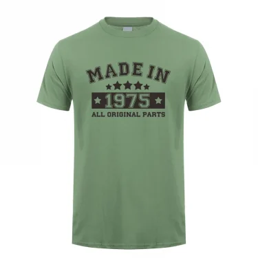 Made In 1975 Men T Shirt Summer Cotton Short Sleeve Birthday Gift Tshirt Tops Funny Man T-shirts JL-126 1